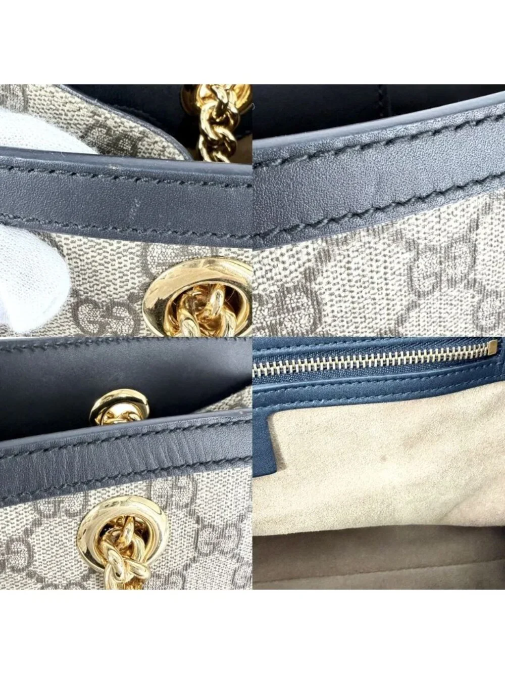 Gucci Tote Horsebit Padlock GG Handbag Shoulder Supreme Canvas Leather Brown